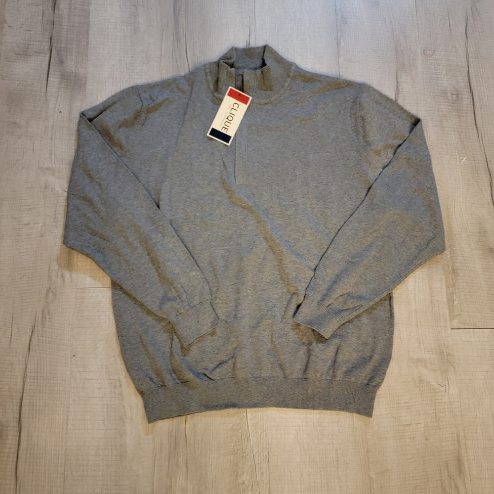 Men's Zip-Up Gray Sweater